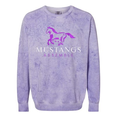 Mustangs Purple Colorblast Crewneck Sweatshirt