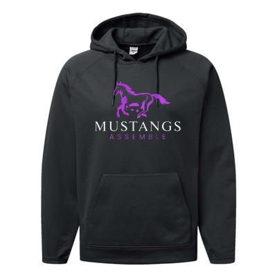 Mustangs Purple Performance Fleece Hoodie