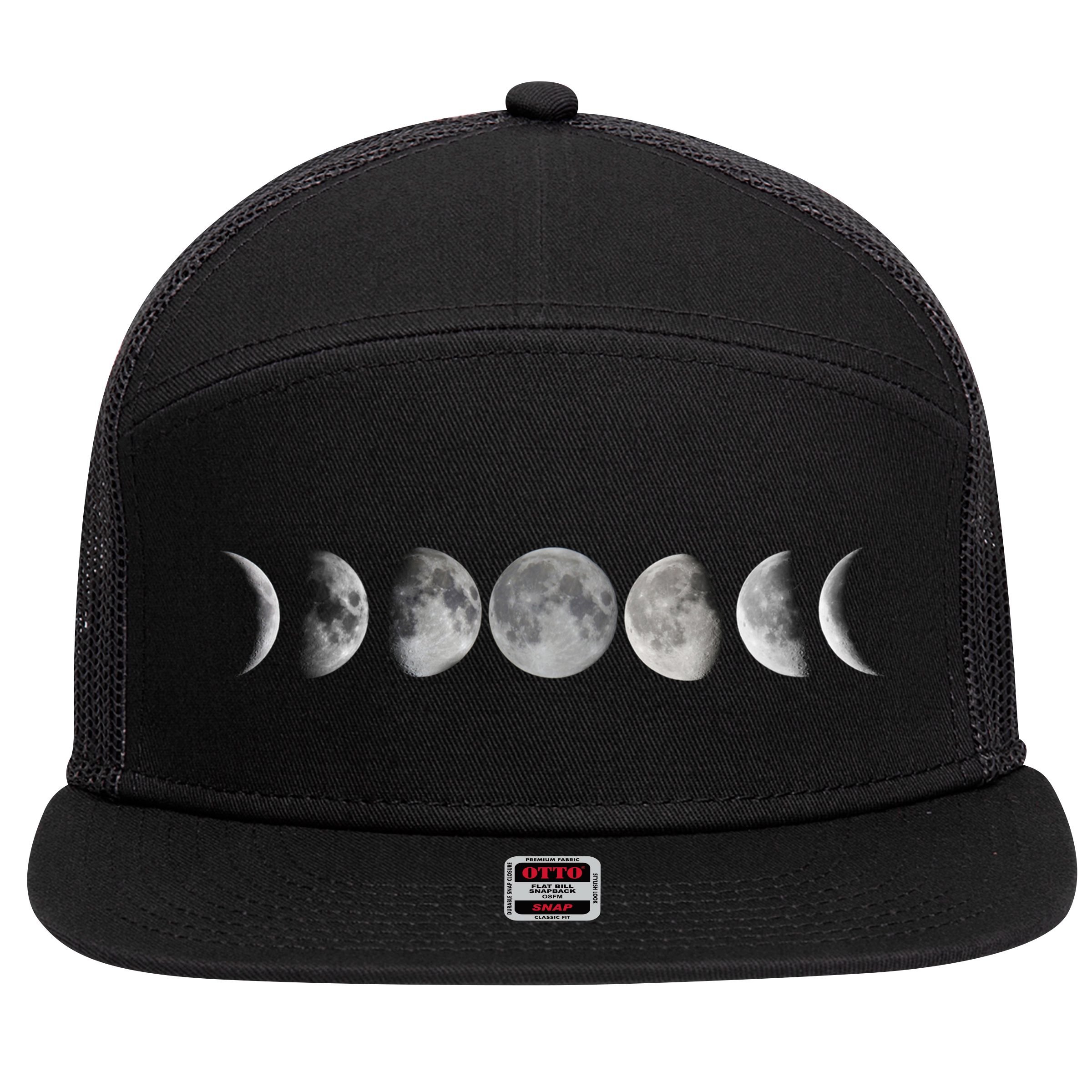 Moon Phases 7 Panel Mesh Trucker Snapback Hat