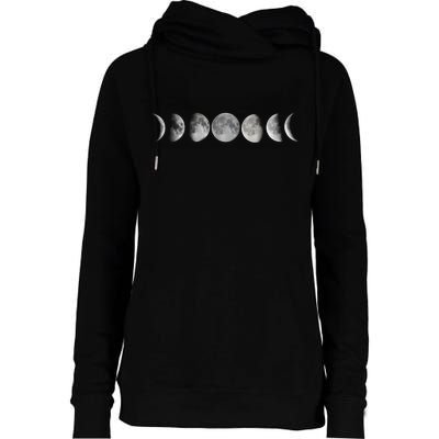 Moon Phases Womens Funnel Neck Pullover Hood