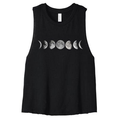 Moon Phases Women's Racerback Cropped Tank