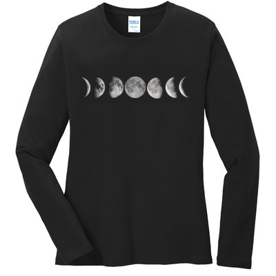 Moon Phases Ladies Long Sleeve Shirt