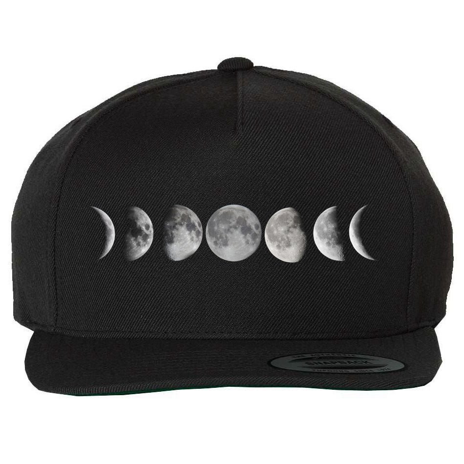 Moon Phases Wool Snapback Cap