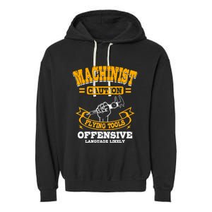 Machinist Profession Machinery Machine Tools CNC Operator Garment-Dyed Fleece Hoodie