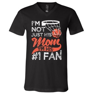 Mother Player Mother's Day Basketball Mom Number One Fan V-Neck T-Shirt