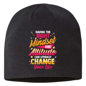 Motivational Positive Mindset Empowering Saying Sustainable Beanie