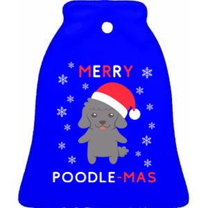 Merry Poodle Mas Gift Funny Christmas Poodle Xmas Dog Great Gift Ceramic Bell Ornament