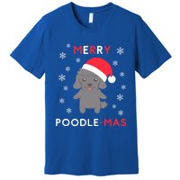 Merry Poodle Mas Gift Funny Christmas Poodle Xmas Dog Great Gift Premium T-Shirt