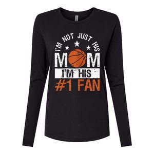 Mother Player Mother's Day Basketball Mom Number One Fan Womens Cotton Relaxed Long Sleeve T-Shirt