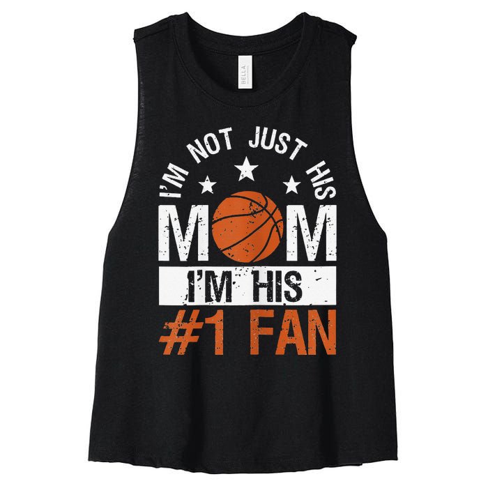 Mother Player Mother's Day Basketball Mom Number One Fan Women's Racerback Cropped Tank