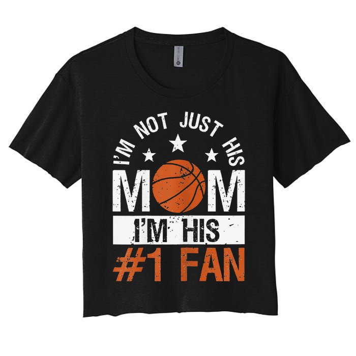 Mother Player Mother's Day Basketball Mom Number One Fan Women's Crop Top Tee