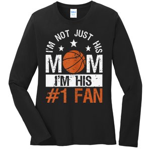 Mother Player Mother's Day Basketball Mom Number One Fan Ladies Long Sleeve Shirt