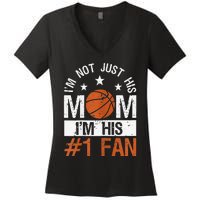 Mother Player Mother's Day Basketball Mom Number One Fan Women's V-Neck T-Shirt