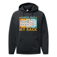 Mahjong Player Mahjong Lover Chinese Check Out My Rack Performance Fleece Hoodie