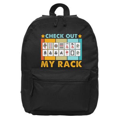 Mahjong Player Mahjong Lover Chinese Check Out My Rack 16 in Basic Backpack