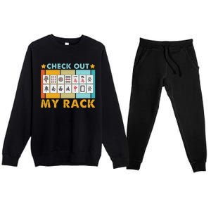 Mahjong Player Mahjong Lover Chinese Check Out My Rack Premium Crewneck Sweatsuit Set