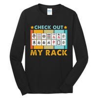 Mahjong Player Mahjong Lover Chinese Check Out My Rack Tall Long Sleeve T-Shirt