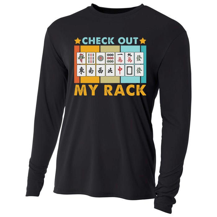 Mahjong Player Mahjong Lover Chinese Check Out My Rack Cooling Performance Long Sleeve Crew