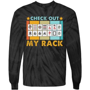 Mahjong Player Mahjong Lover Chinese Check Out My Rack Tie-Dye Long Sleeve Shirt