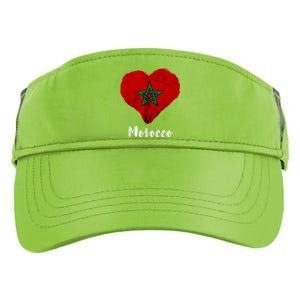 Moroccan Pride Morocco Heart Moroccan Roots Moroccan Flag Adult Drive Performance Visor