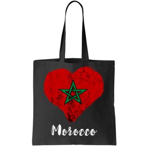 Moroccan Pride Morocco Heart Moroccan Roots Moroccan Flag Tote Bag