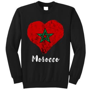 Moroccan Pride Morocco Heart Moroccan Roots Moroccan Flag Tall Sweatshirt