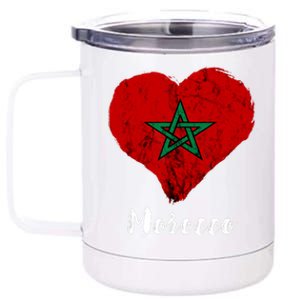 Moroccan Pride Morocco Heart Moroccan Roots Moroccan Flag 12 oz Stainless Steel Tumbler Cup