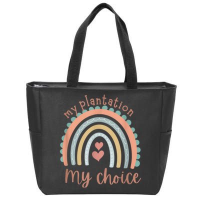 My Plantation My Choice Rainbow Heart Zip Tote Bag