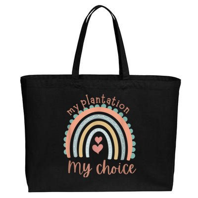 My Plantation My Choice Rainbow Heart Cotton Canvas Jumbo Tote