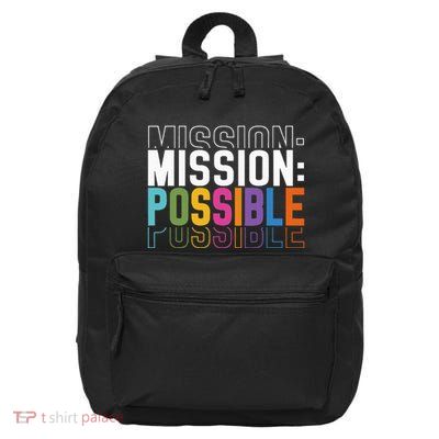 Mission Possible Motivational Inspirational School 16 in Basic Backpack
