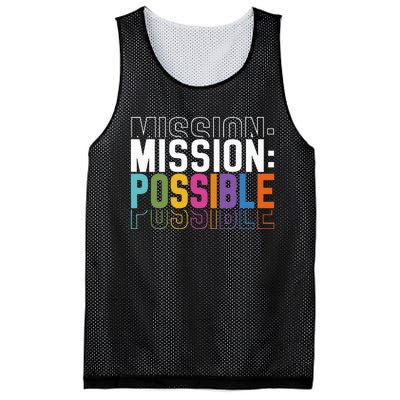 Mission Possible Motivational Inspirational School Mesh Reversible Basketball Jersey Tank