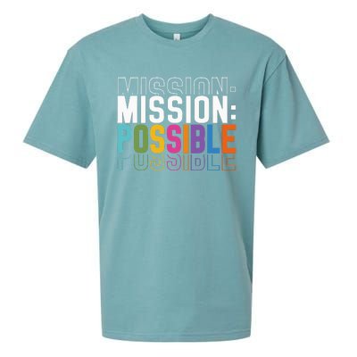 Mission Possible Motivational Inspirational School Sueded Cloud Jersey T-Shirt