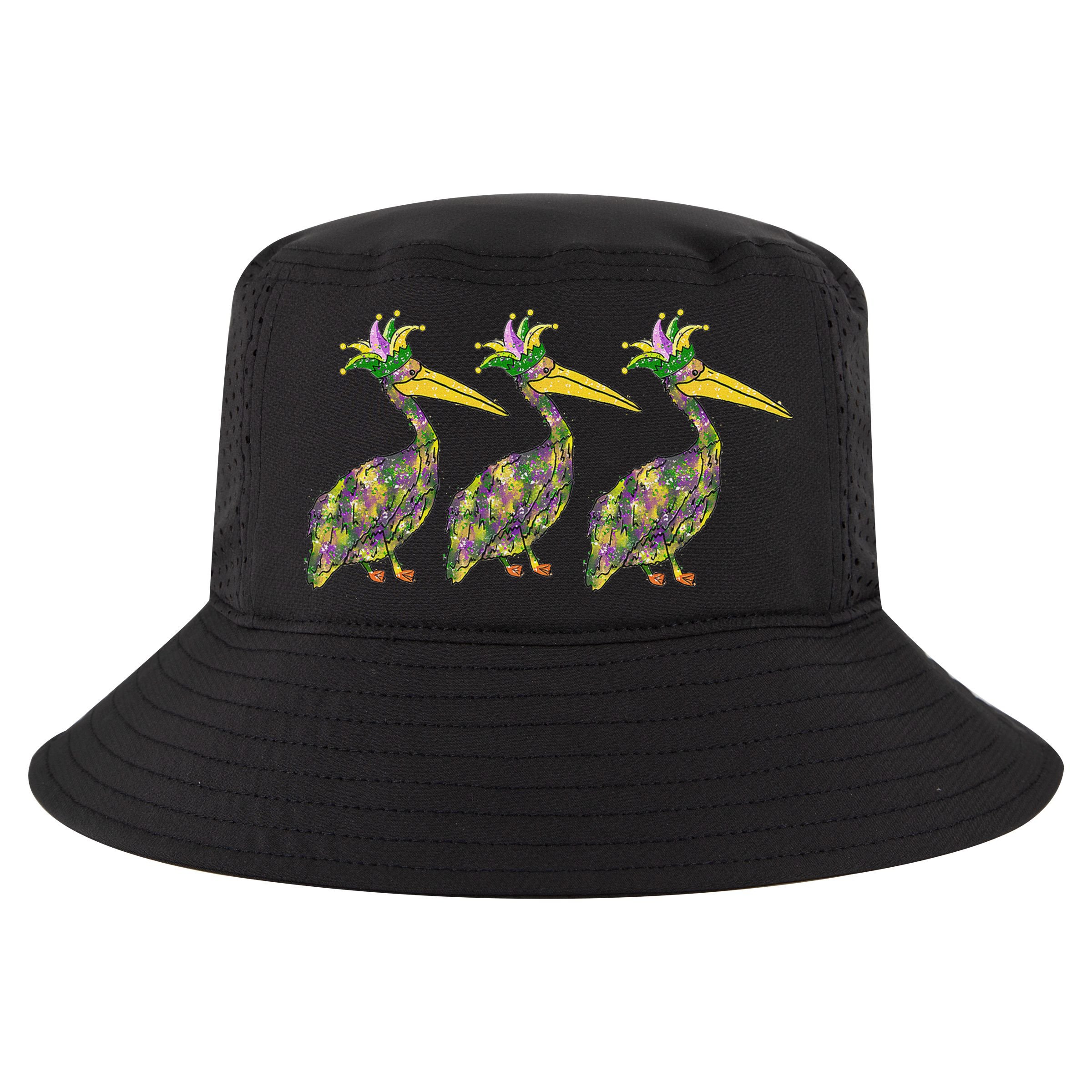 Mardi Pelicans Mardi Gras Beads Louisiana Parade New Orleans Cool Comfort Performance Bucket Hat