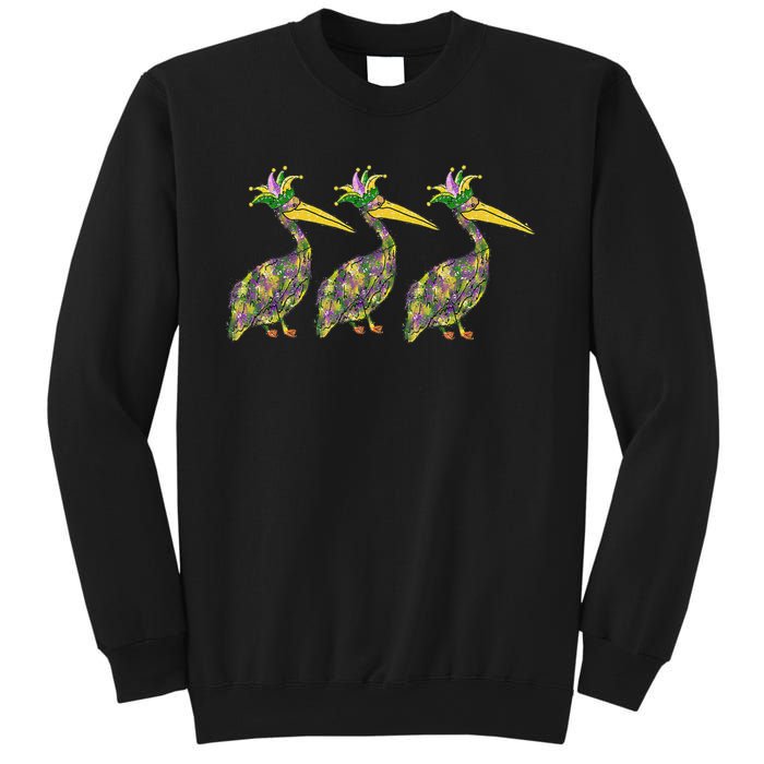 Mardi Pelicans Mardi Gras Beads Louisiana Parade New Orleans Sweatshirt