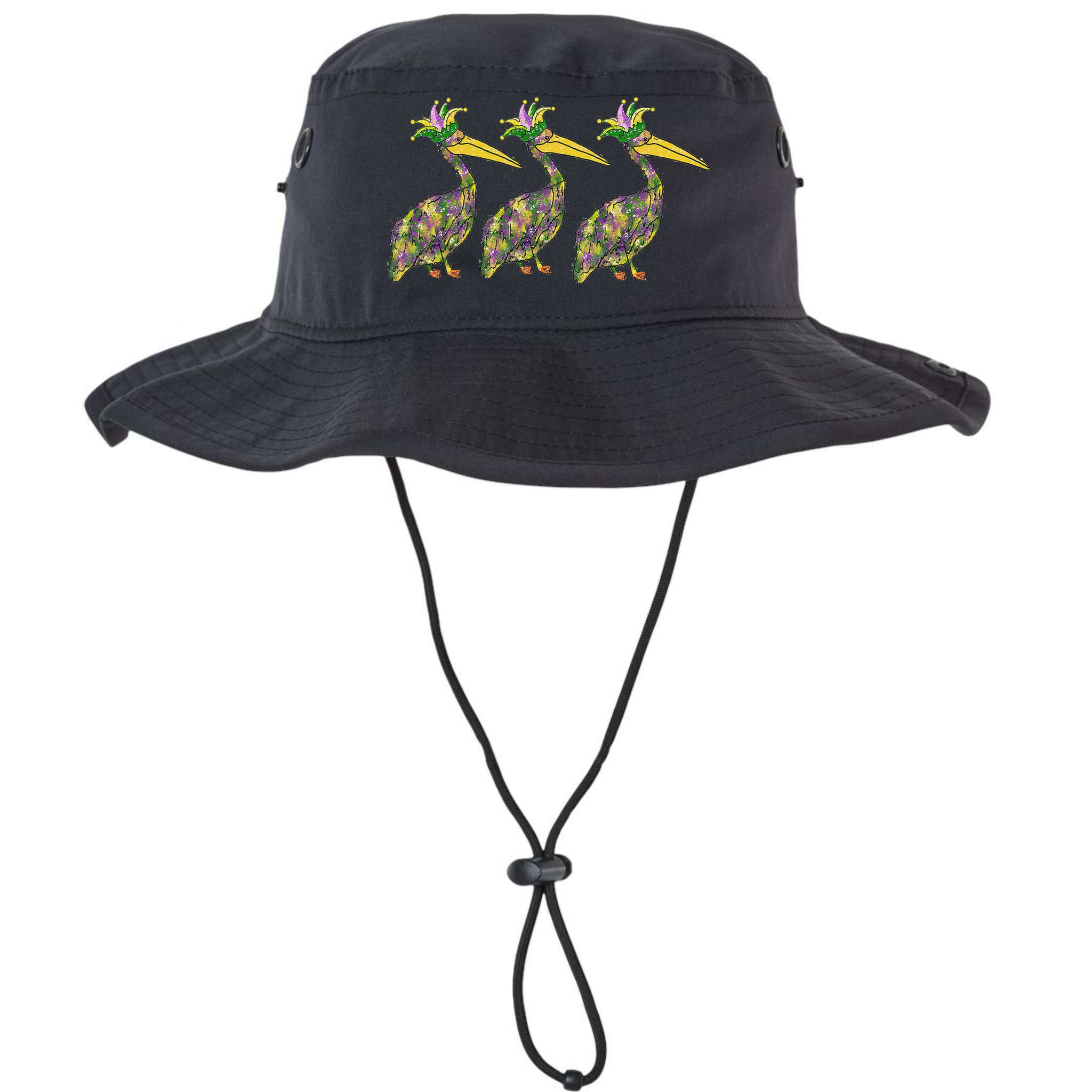 Mardi Pelicans Mardi Gras Beads Louisiana Parade New Orleans Bucket Hat