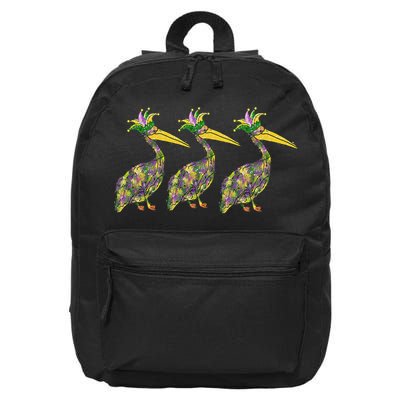 Mardi Pelicans Mardi Gras Beads Louisiana Parade New Orleans 16 in Basic Backpack