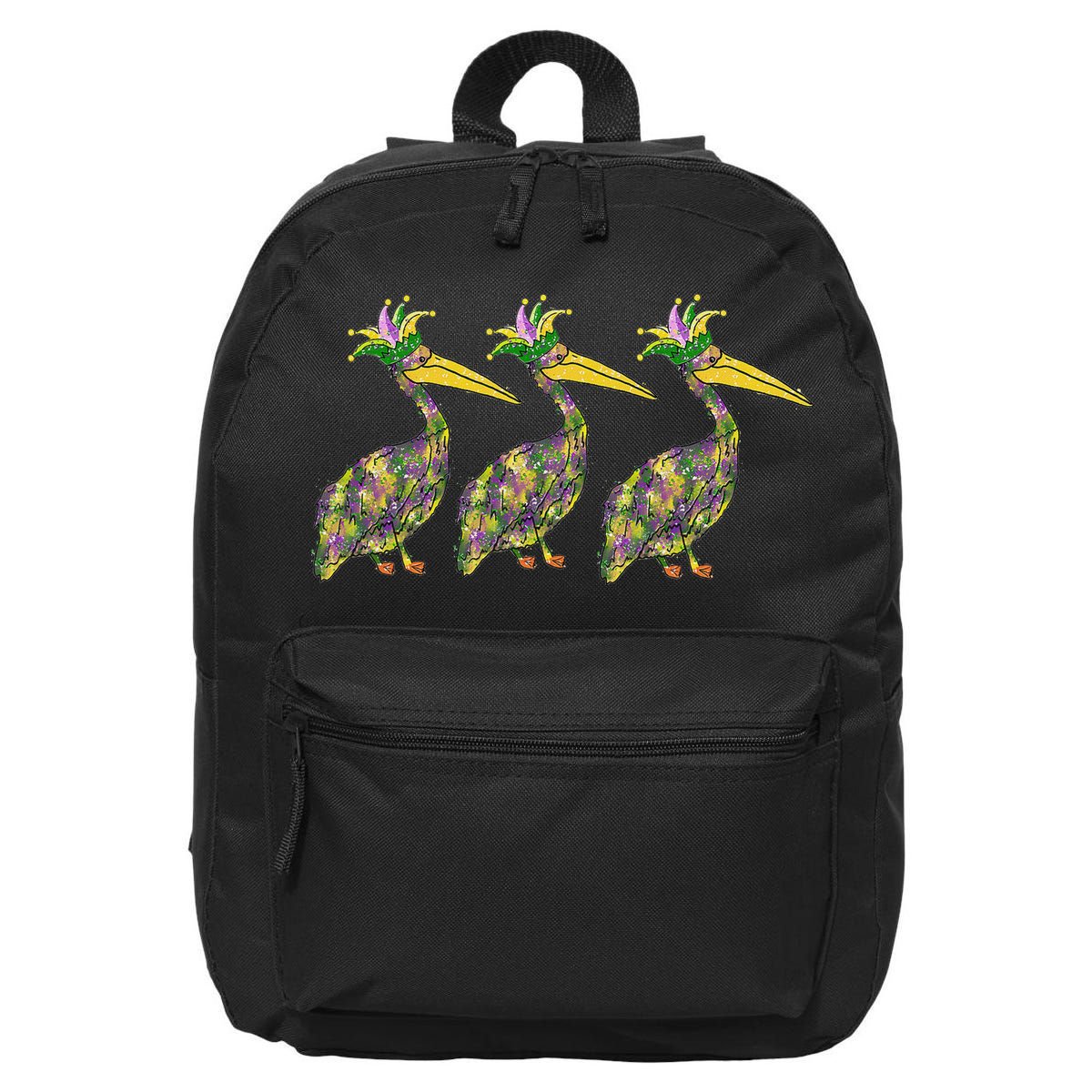 Mardi Pelicans Mardi Gras Beads Louisiana Parade New Orleans 16 in Basic Backpack