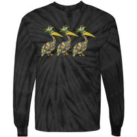 Mardi Pelicans Mardi Gras Beads Louisiana Parade New Orleans Tie-Dye Long Sleeve Shirt