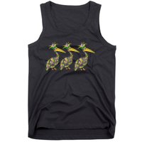 Mardi Pelicans Mardi Gras Beads Louisiana Parade New Orleans Tank Top