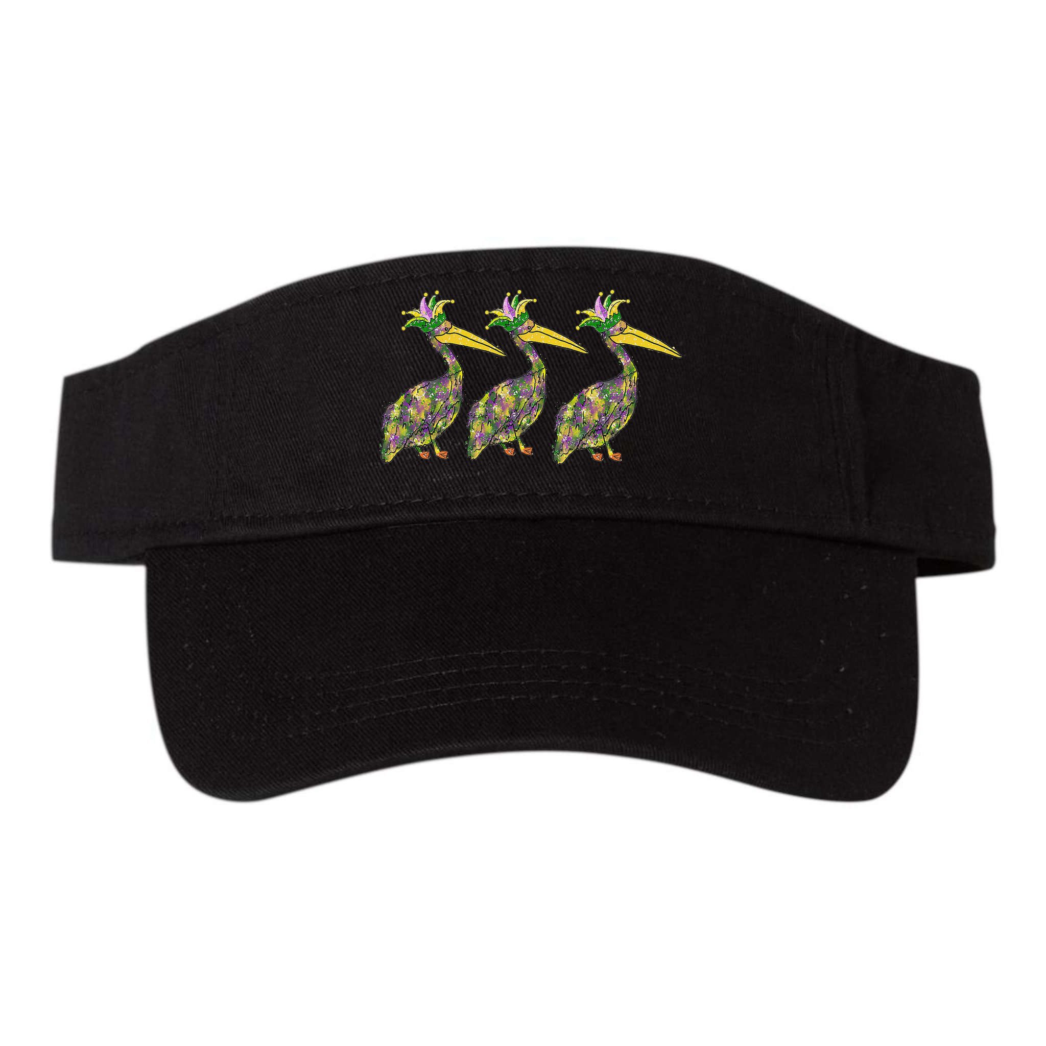 Mardi Pelicans Mardi Gras Beads Louisiana Parade New Orleans Visor