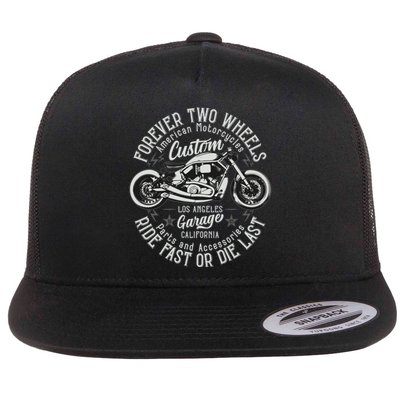 Motorcycle Premium Flat Bill Trucker Hat