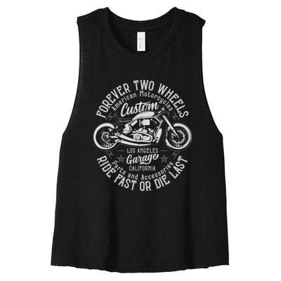 Motorcycle Premium Women's Racerback Cropped Tank