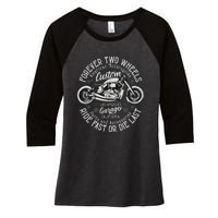 Motorcycle Premium Women's Tri-Blend 3/4-Sleeve Raglan Shirt