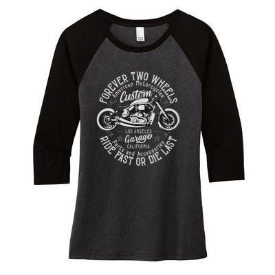 Motorcycle Premium Women's Tri-Blend 3/4-Sleeve Raglan Shirt