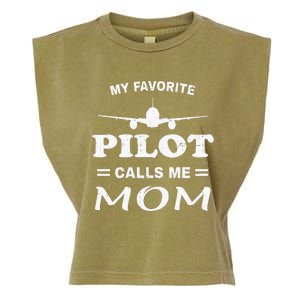 Mom Pilo Mothers Day My Favorite Pilot Calls Me Mom Garment-Dyed Women's Muscle Tee