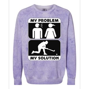 My Problem My Pictogram Mom Loves Hockey Field Hockey Player Gift Colorblast Crewneck Sweatshirt