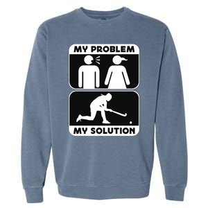 My Problem My Pictogram Mom Loves Hockey Field Hockey Player Gift Garment-Dyed Sweatshirt