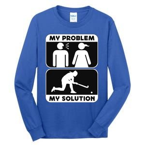 My Problem My Pictogram Mom Loves Hockey Field Hockey Player Gift Tall Long Sleeve T-Shirt