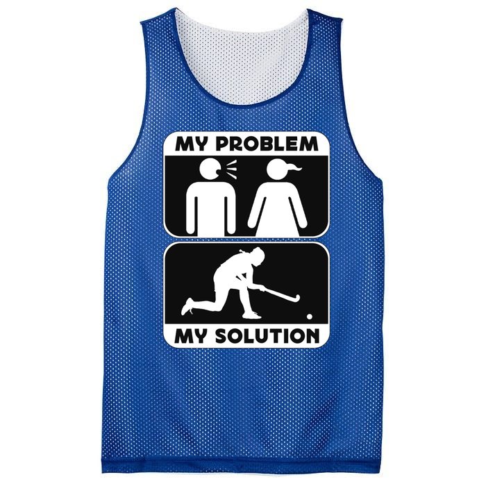 My Problem My Pictogram Mom Loves Hockey Field Hockey Player Gift Mesh Reversible Basketball Jersey Tank