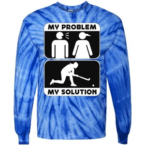 My Problem My Pictogram Mom Loves Hockey Field Hockey Player Gift Tie-Dye Long Sleeve Shirt